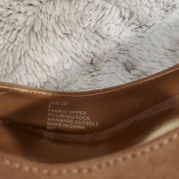 Madden Girl Tan Suede Heels Sz 6 - Picture 3 of 5